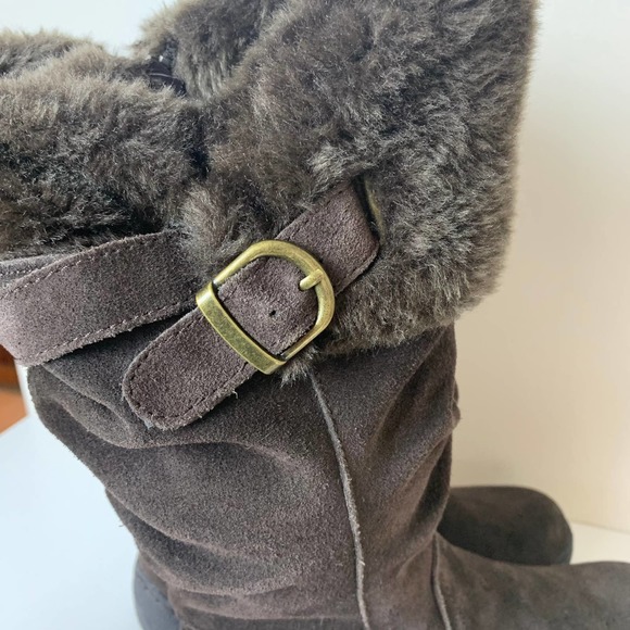 Naturalizer Womens Faux Fur Lined Side Zip Brown Suede Boots Size 7.5 - Picture 9 of 12